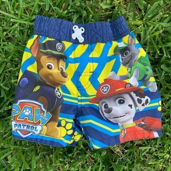 3 for $15 Paw Patrol Toddler Baby Boy Swim Shorts Trunks Size 12 Months- VGUC - Picture 1 of 3